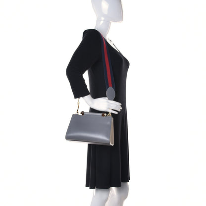 Gucci Nappa Bamboo Web Mini Nymphaea Top Handle Bag Deep Grey Mystic White 2 of 19
