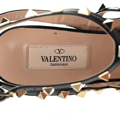 Valentino Garavani Calf Hair Leopard Print Rockstud Ankle Strap Pumps 38.5 Black Pink 6 of 8