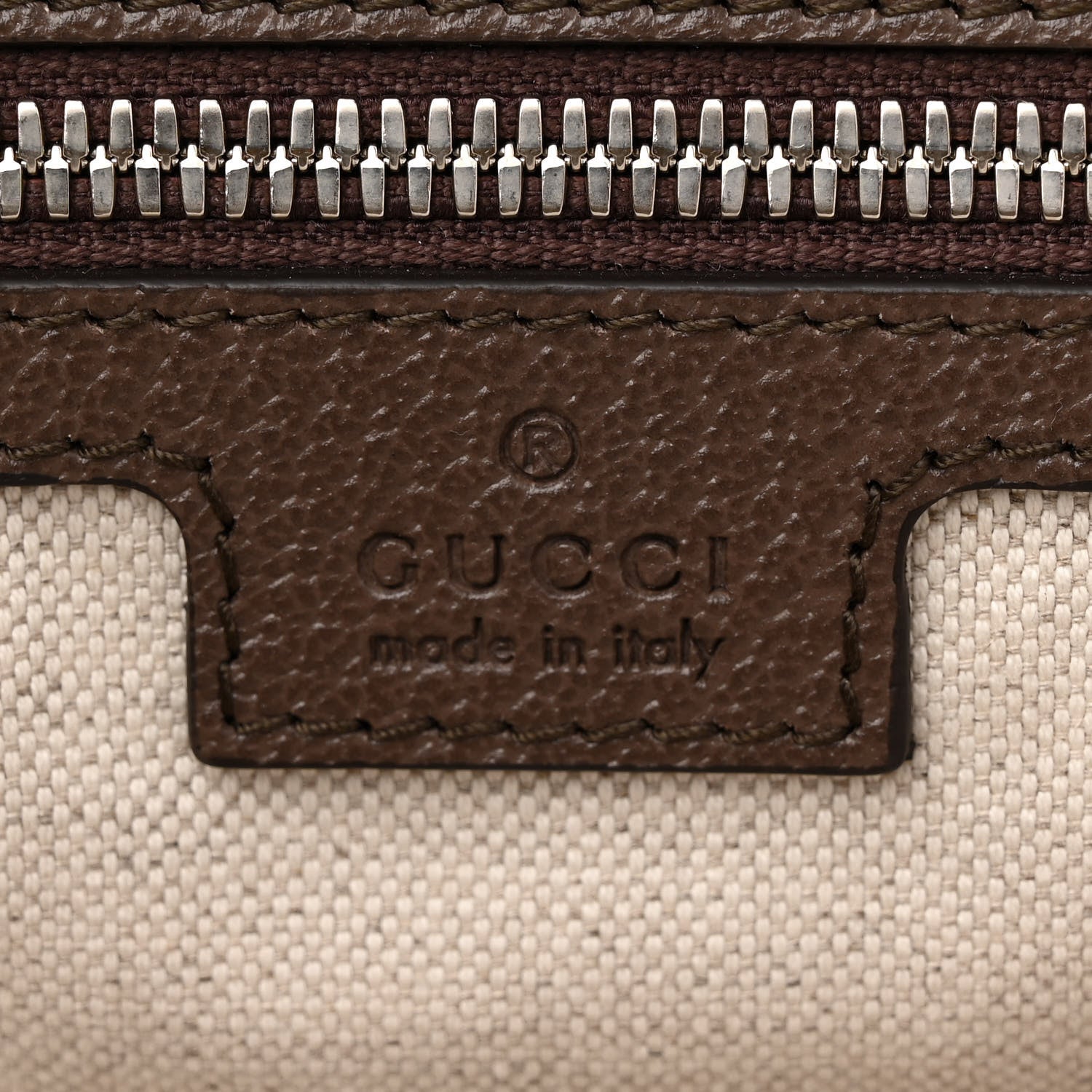 Gucci Canvas Logo Embossed Ophidia Tote Beige 6 of 11