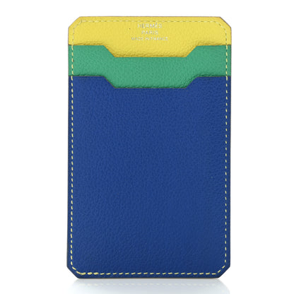Hermes Evercolor City 3CC Colorblock Card Holder Menthe Soufre Bleu France 1 of 8