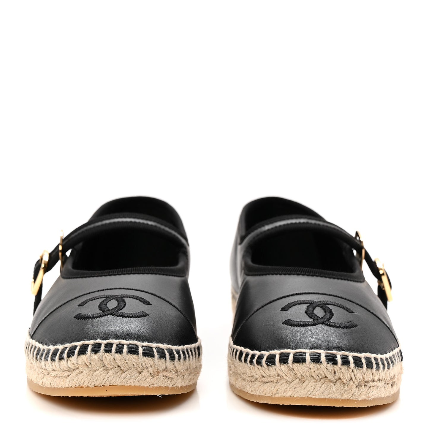 Lambskin Jute Mary Jane Flats 40 Black