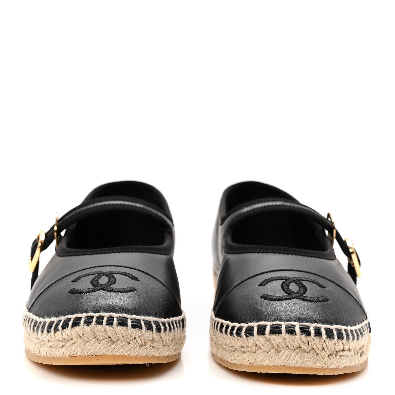 Chanel Lambskin Jute Mary Jane Flats 40 Black 2 of 10
