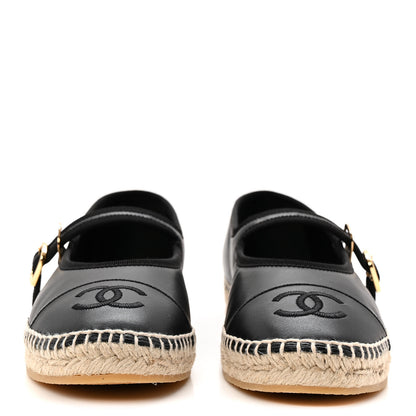 Chanel Lambskin Jute Mary Jane Flats 40 Black 2 of 10