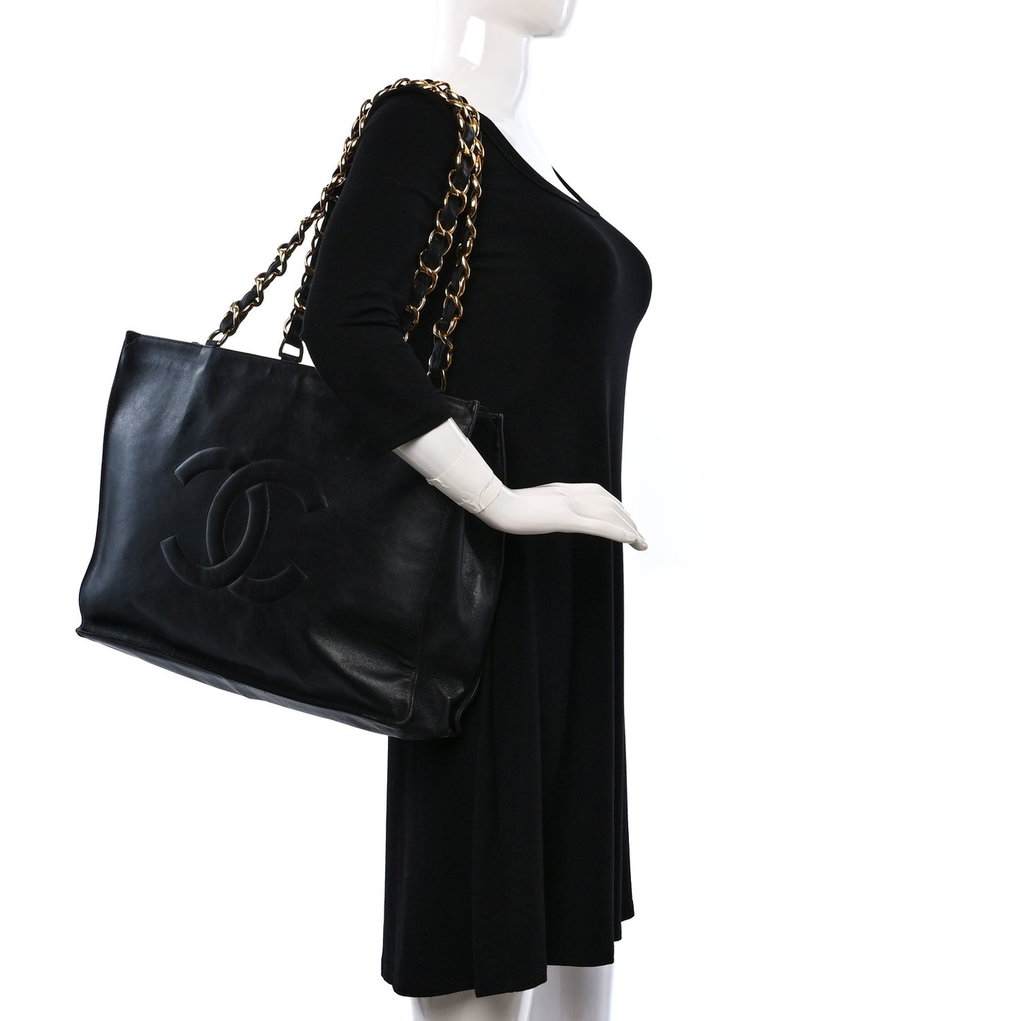 Lambskin Jumbo CC Shoulder Bag Black