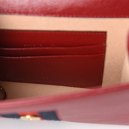 Gucci Textured Calfskin Web Mini Rajah Slim Flap Shoulder Bag Romantic Cherry 8 of 10