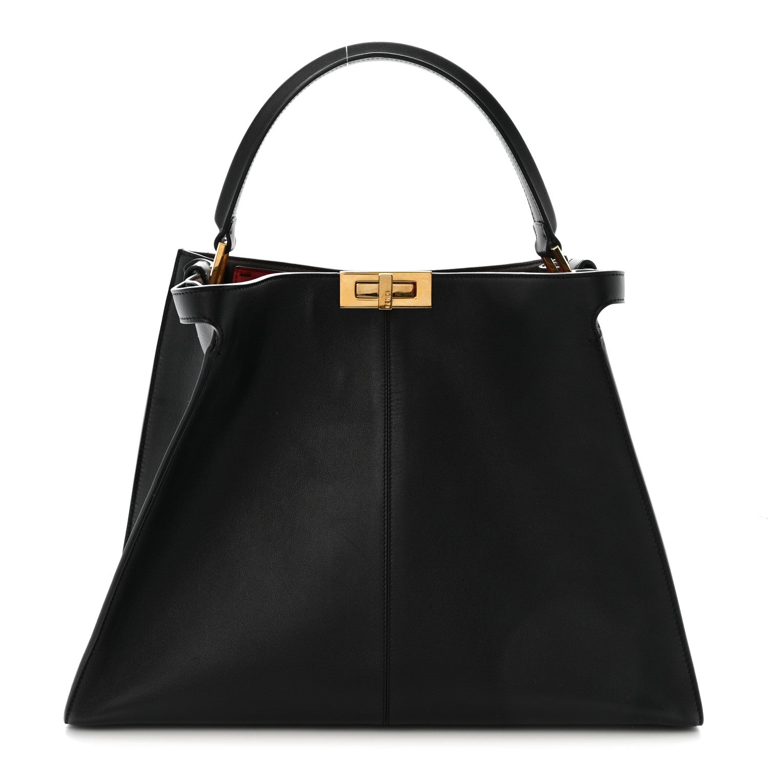 Fendi Vitello Seta Century Large Peekaboo X-Lite Black Fragola 1 of 10