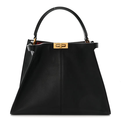 Fendi Vitello Seta Century Large Peekaboo X-Lite Black Fragola 1 of 10