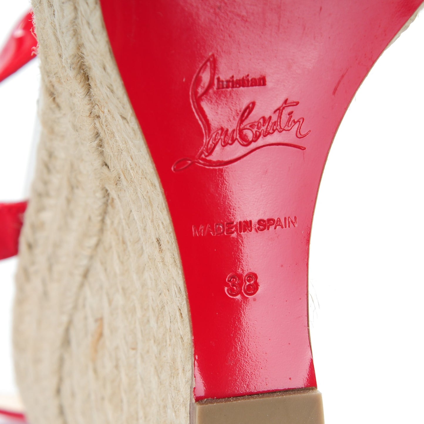 Patent Spachica 140 Wedge Sandals 38 Red White Navy