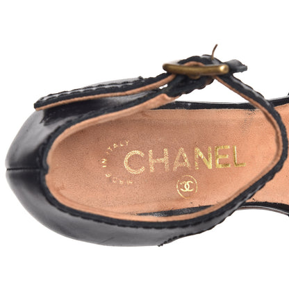 Chanel Calfskin CC Platform Heels 36.5 Black 11 of 19