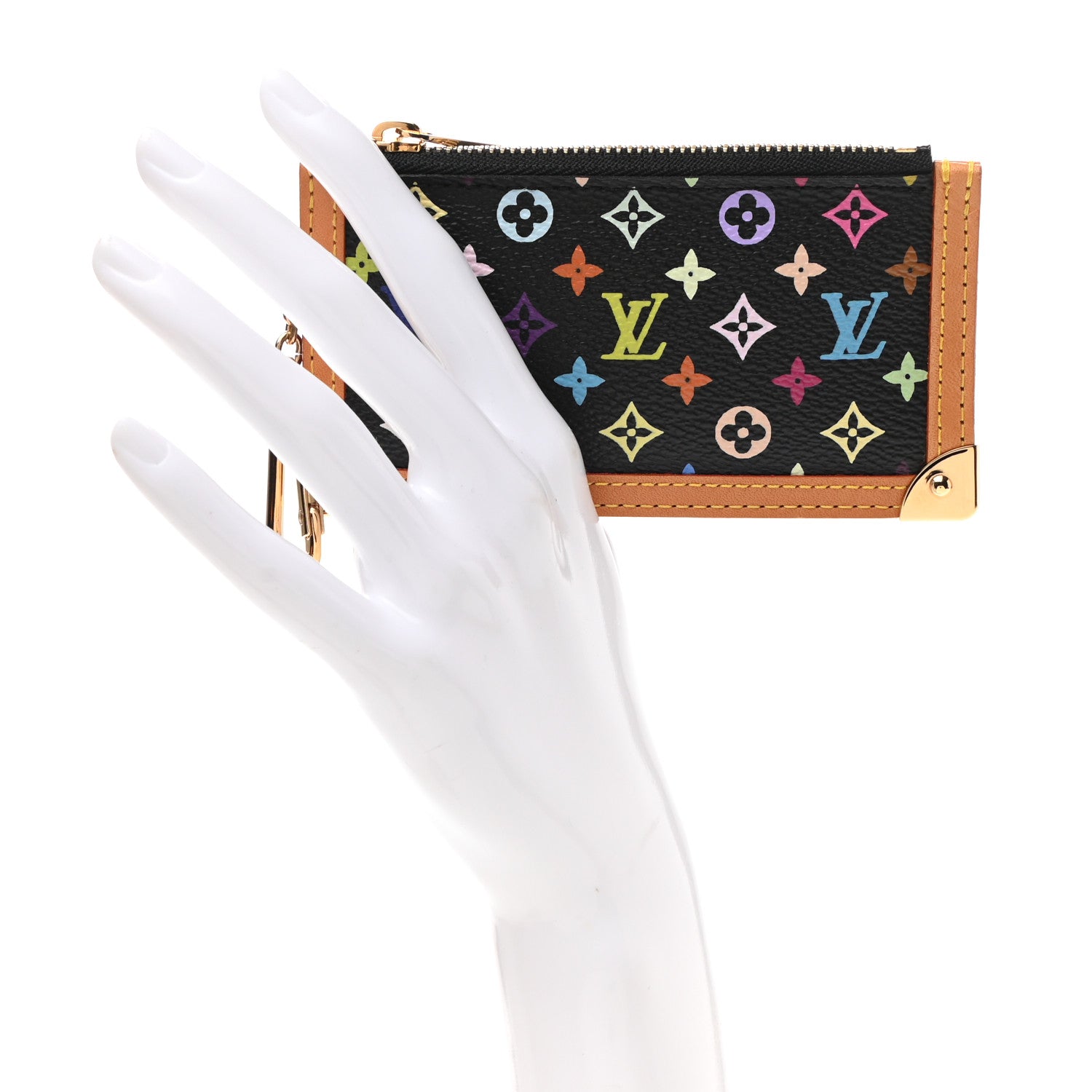 Louis Vuitton Monogram Multicolor Key Pouch Black 2 of 6