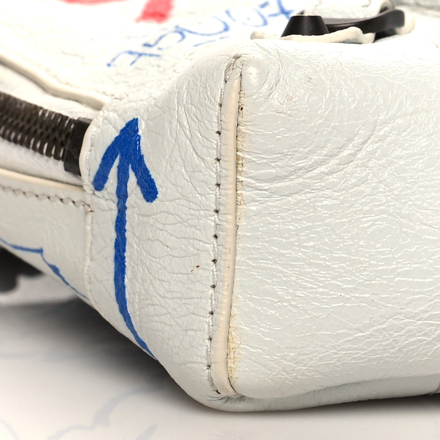 Agneau Graffiti All Over Classic Hardware Reporter XS White Bleu Rouge