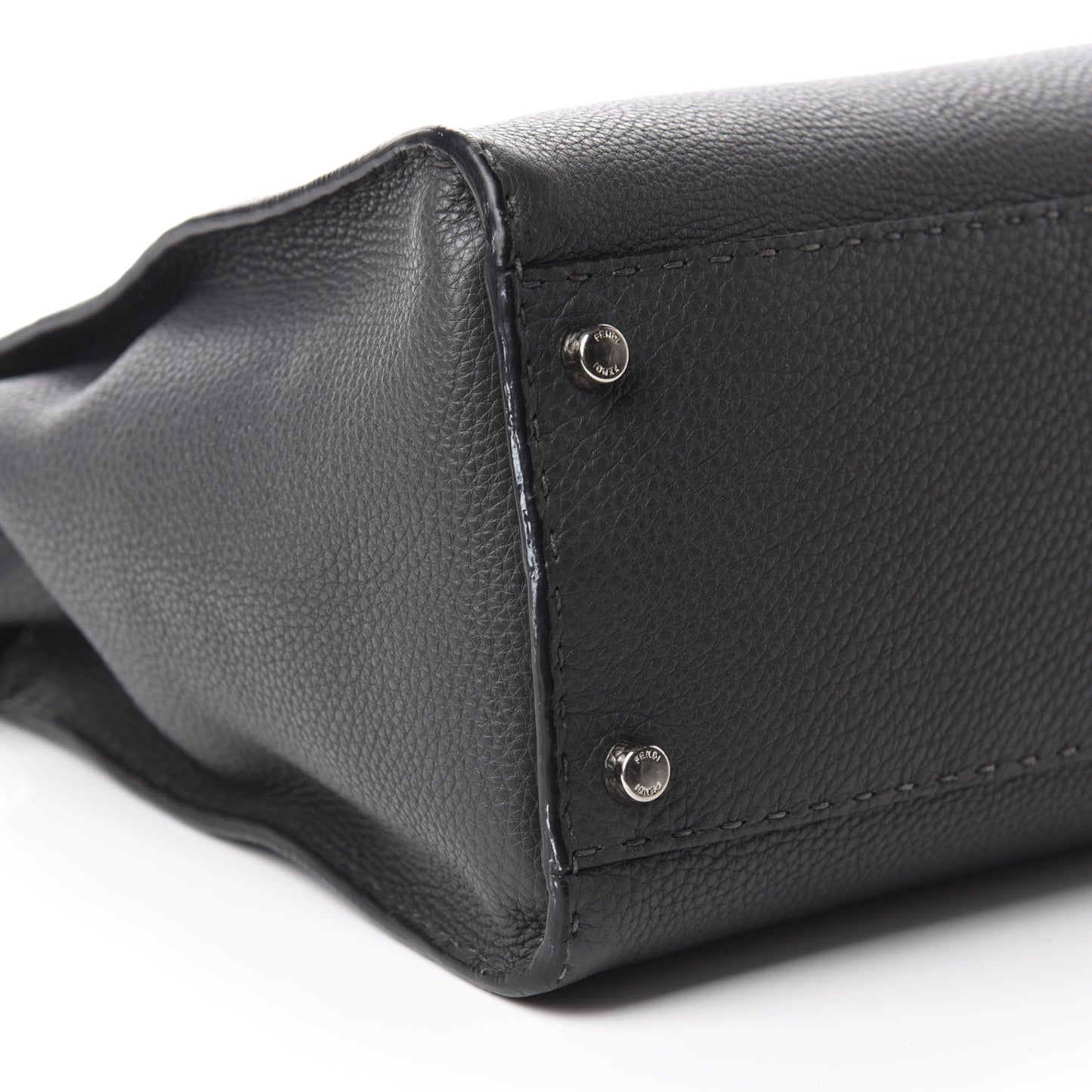 Cuoio Romano Selleria Bi-Color Large Peekaboo Iconic Satchel Asfalto Latte