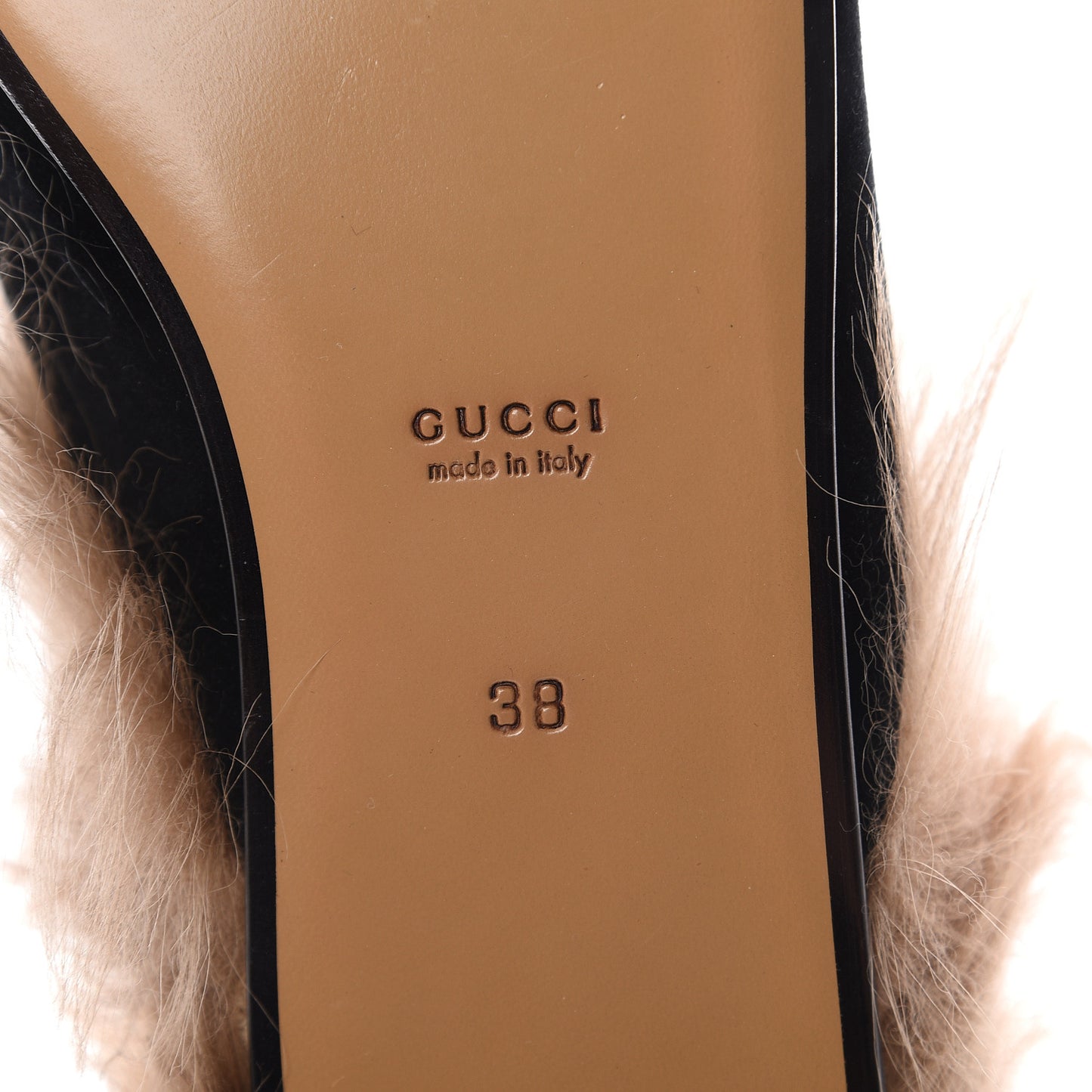 Velvet Fur Womens Princetown Slippers 38 Black