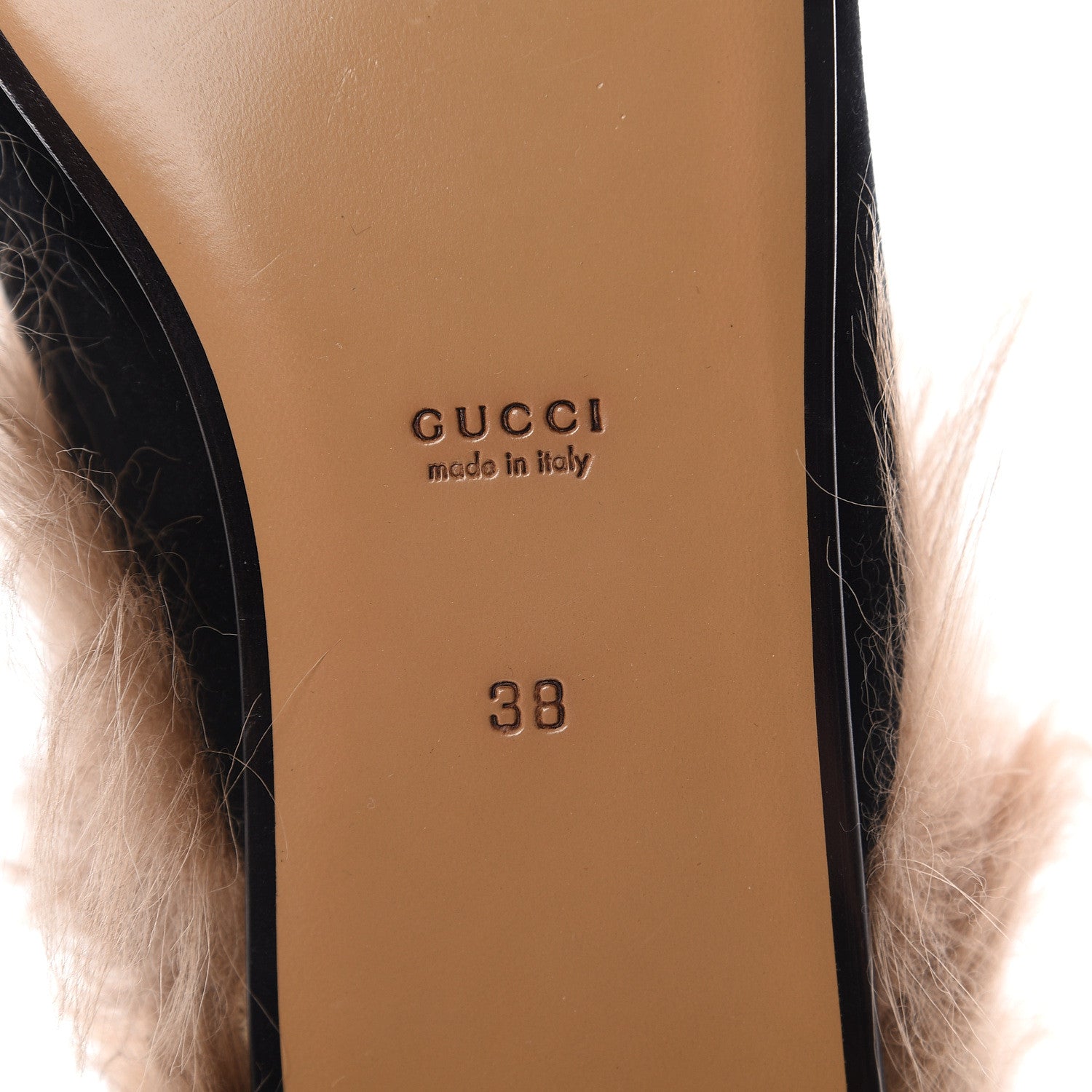 Gucci Velvet Fur Womens Princetown Slippers 38 Black 7 of 7