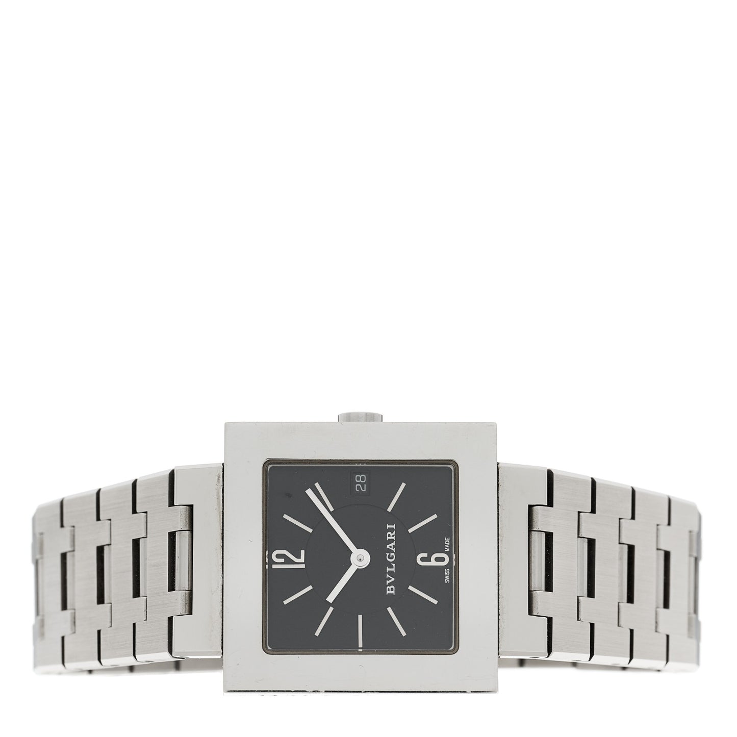 Stainless Steel 27mm Quadrato Quartz Watch Black