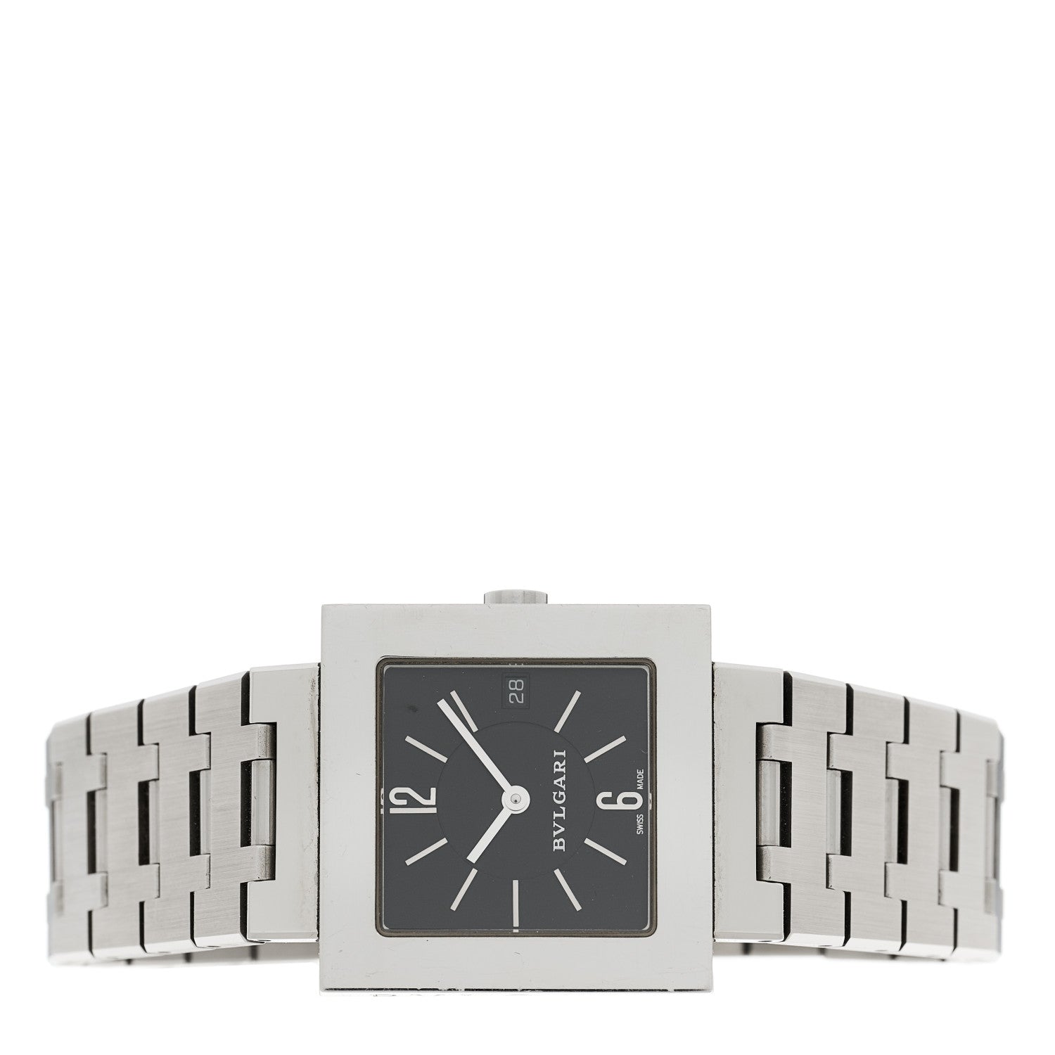 Bulgari Stainless Steel 27mm Quadrato Quartz Watch Black 2 of 5
