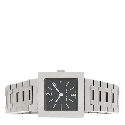 Bulgari Stainless Steel 27mm Quadrato Quartz Watch Black 2 of 5