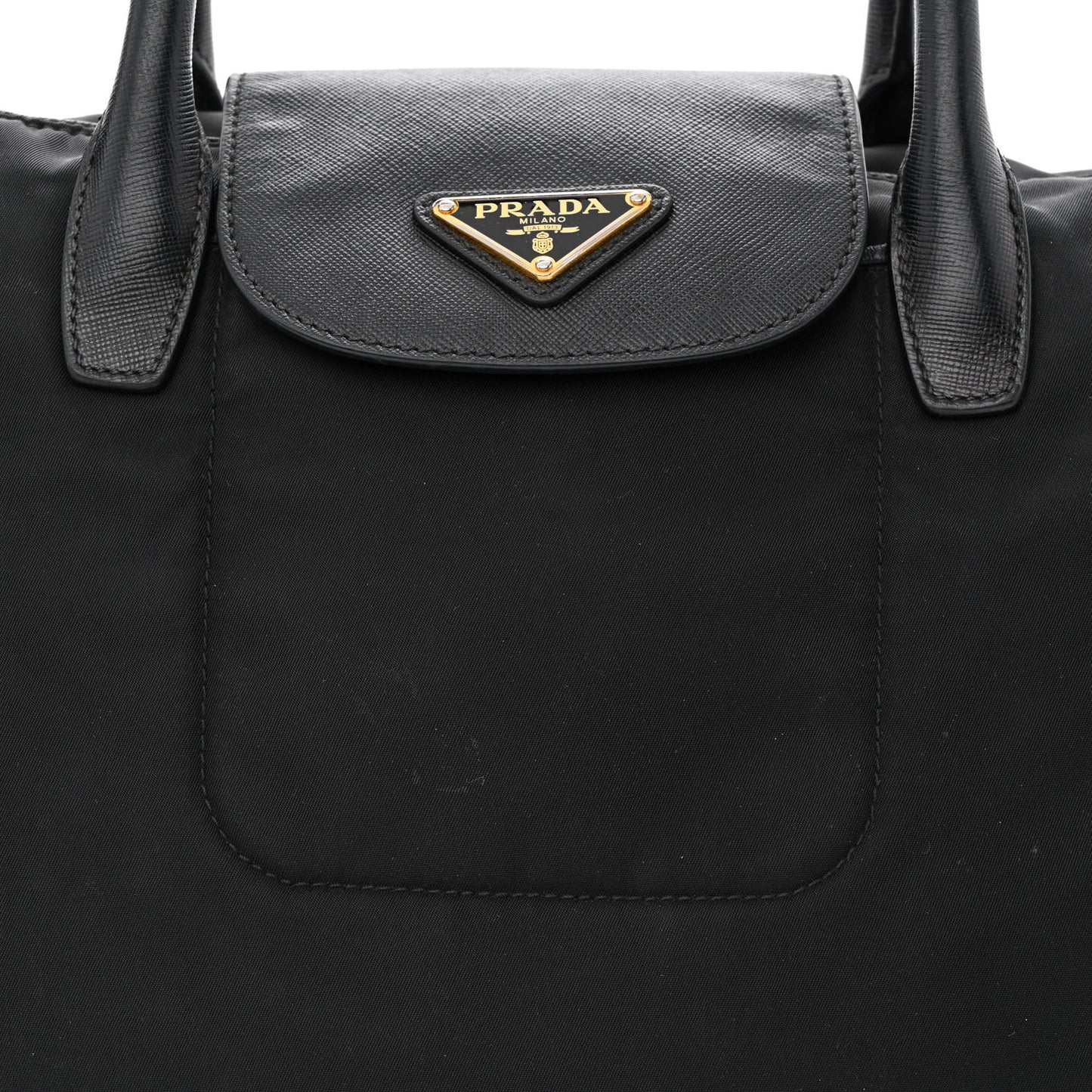 Tessuto Nylon Saffiano Tote Black