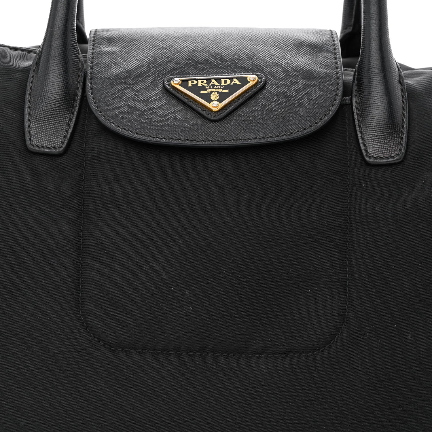 Prada Tessuto Nylon Saffiano Tote Black 9 of 13