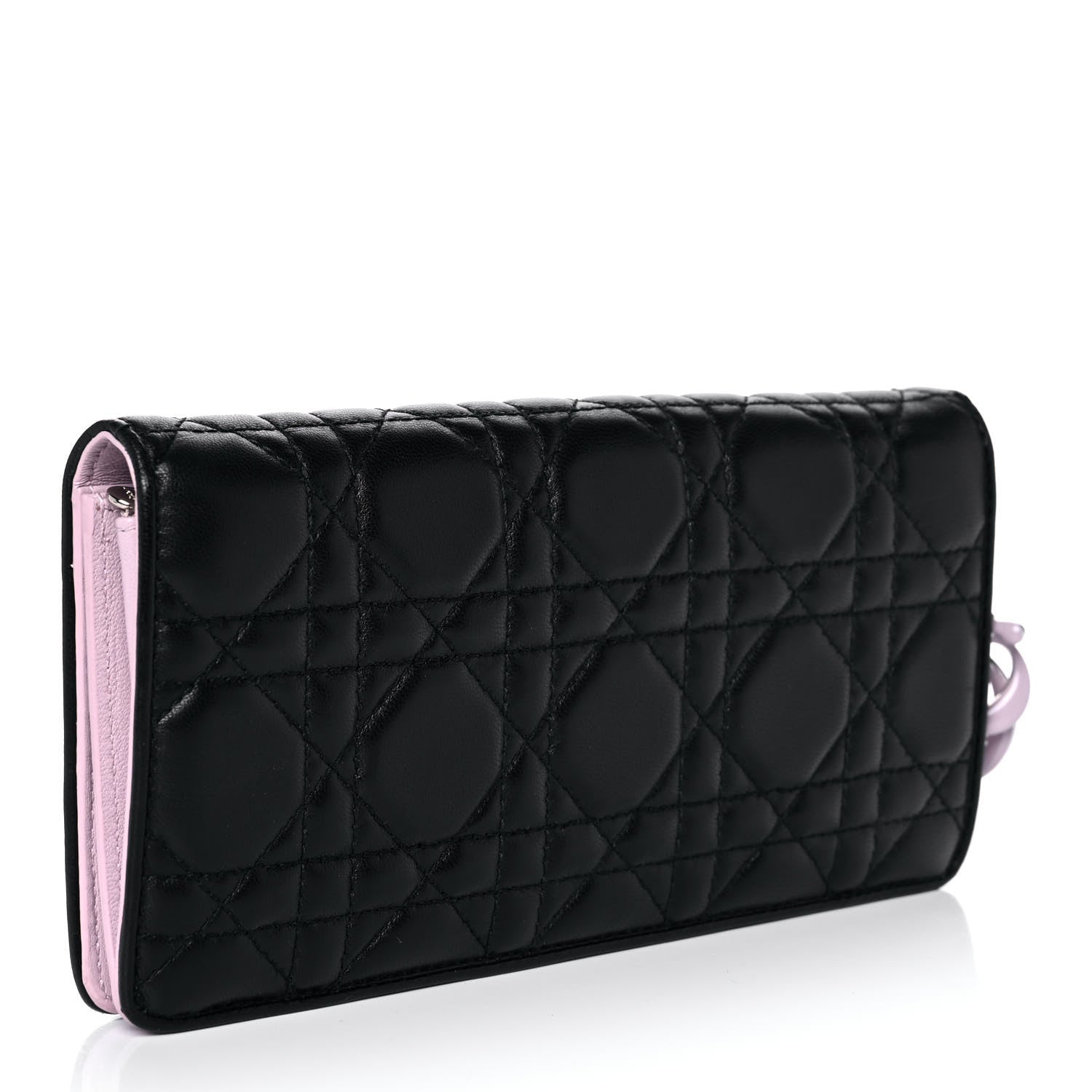 Christian Dior Lambskin Cannage Rendezvous Wallet Black 3 of 10