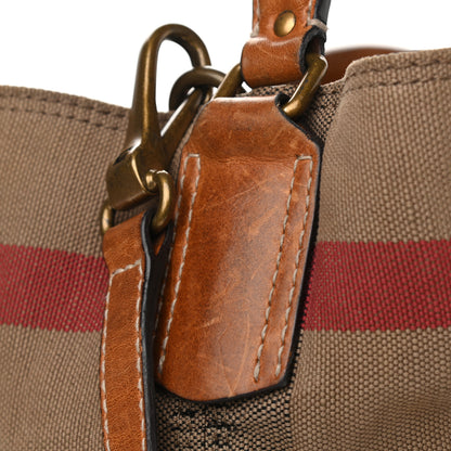 Burberry Canvas Mega Check Medium Ashby Hobo Saddle Brown 13 of 17