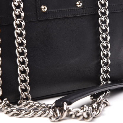 Dolce & Gabbana Calfskin Lucia Amore Heart Chain Shoulder Bag Black 7 of 8