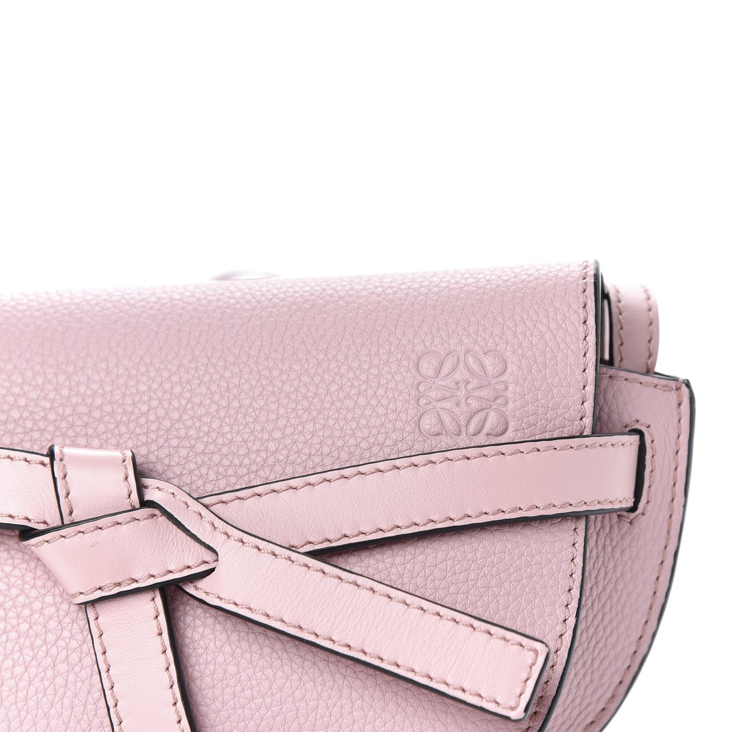 Grained Calfskin Mini Gate Crossbody Bag Pastel Pink