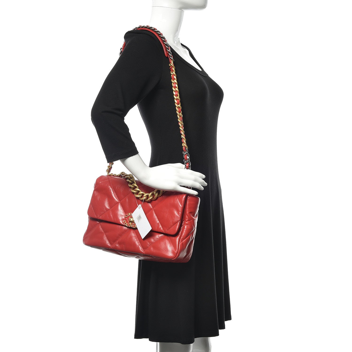 Chanel Goatskin Quilted Large 19 Flap Red 2 of 10