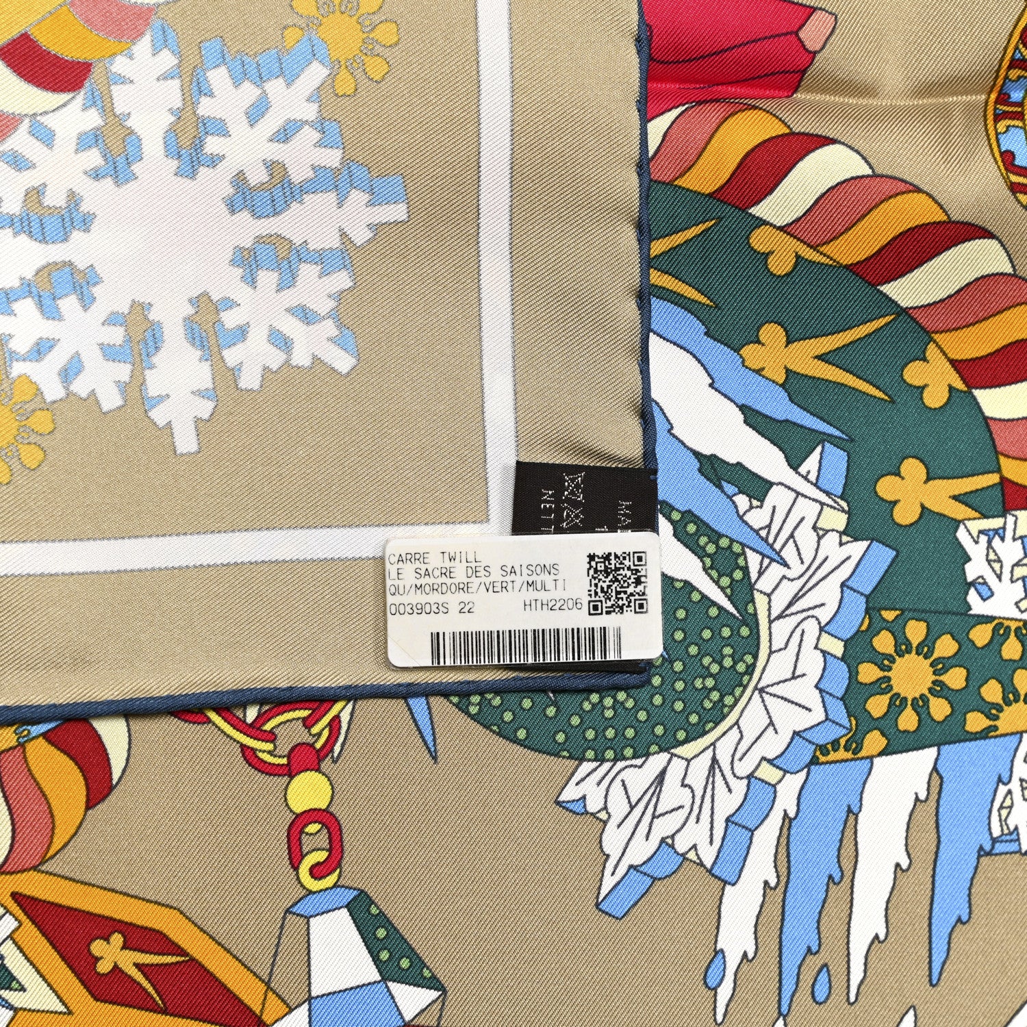 Hermes Silk Le Sacre Des Saisons Scarf 90 Mordore Vert Multicolor 6 of 6
