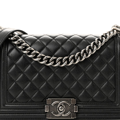 Chanel Caviar Quilted Medium Boy Flap Black 8 of 10