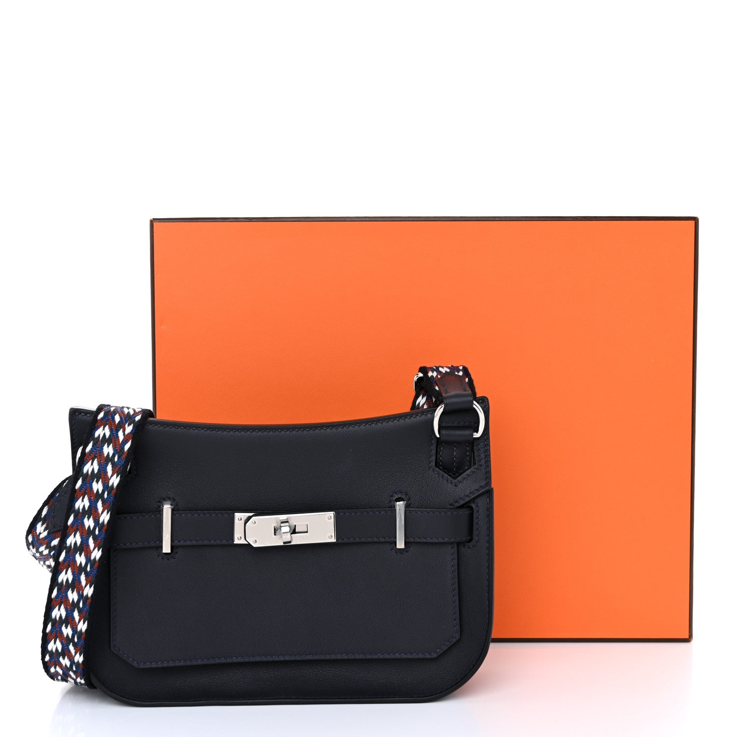 Hermes Swift Zigzag Mini Jypsiere Caban White Deep Blue 1574638