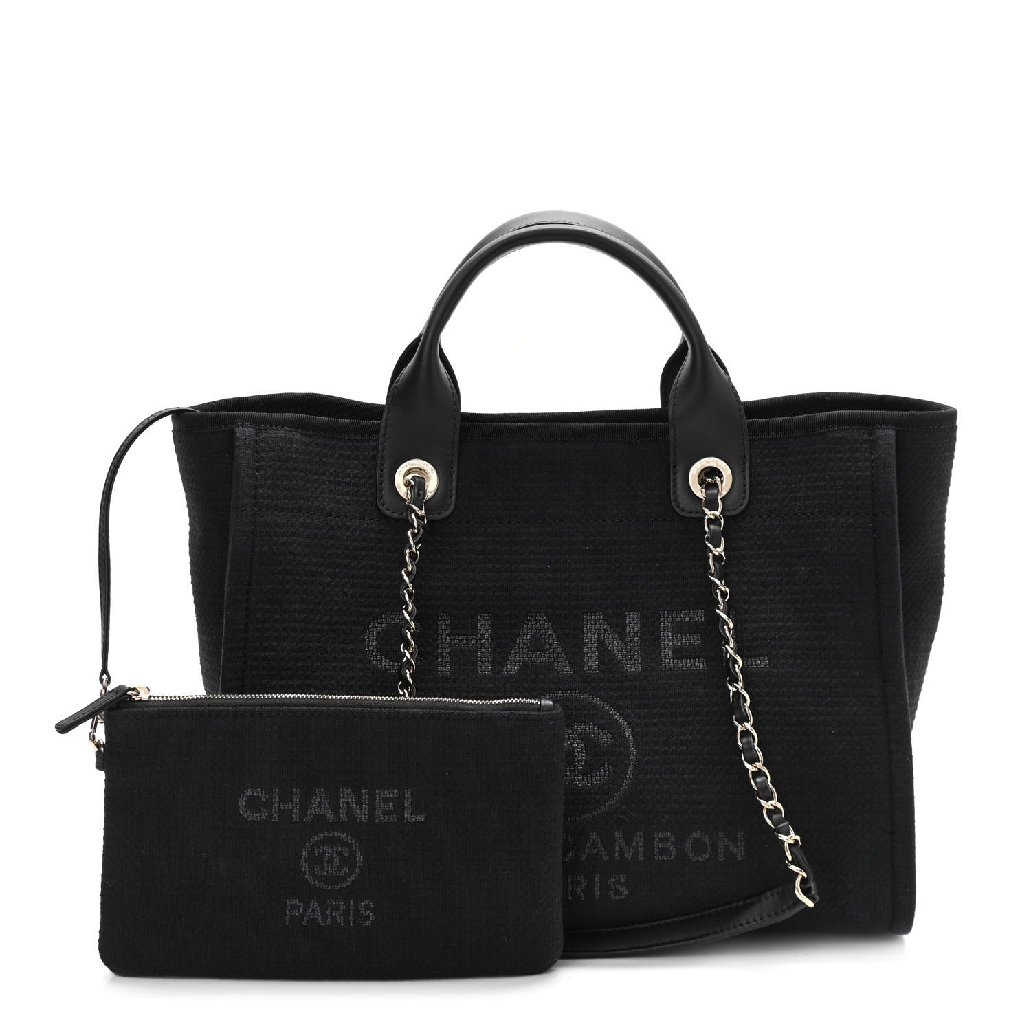Chanel Mixed Fibers Small Deauville Tote Black 1 of 11