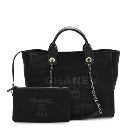 Chanel Mixed Fibers Small Deauville Tote Black 1 of 11
