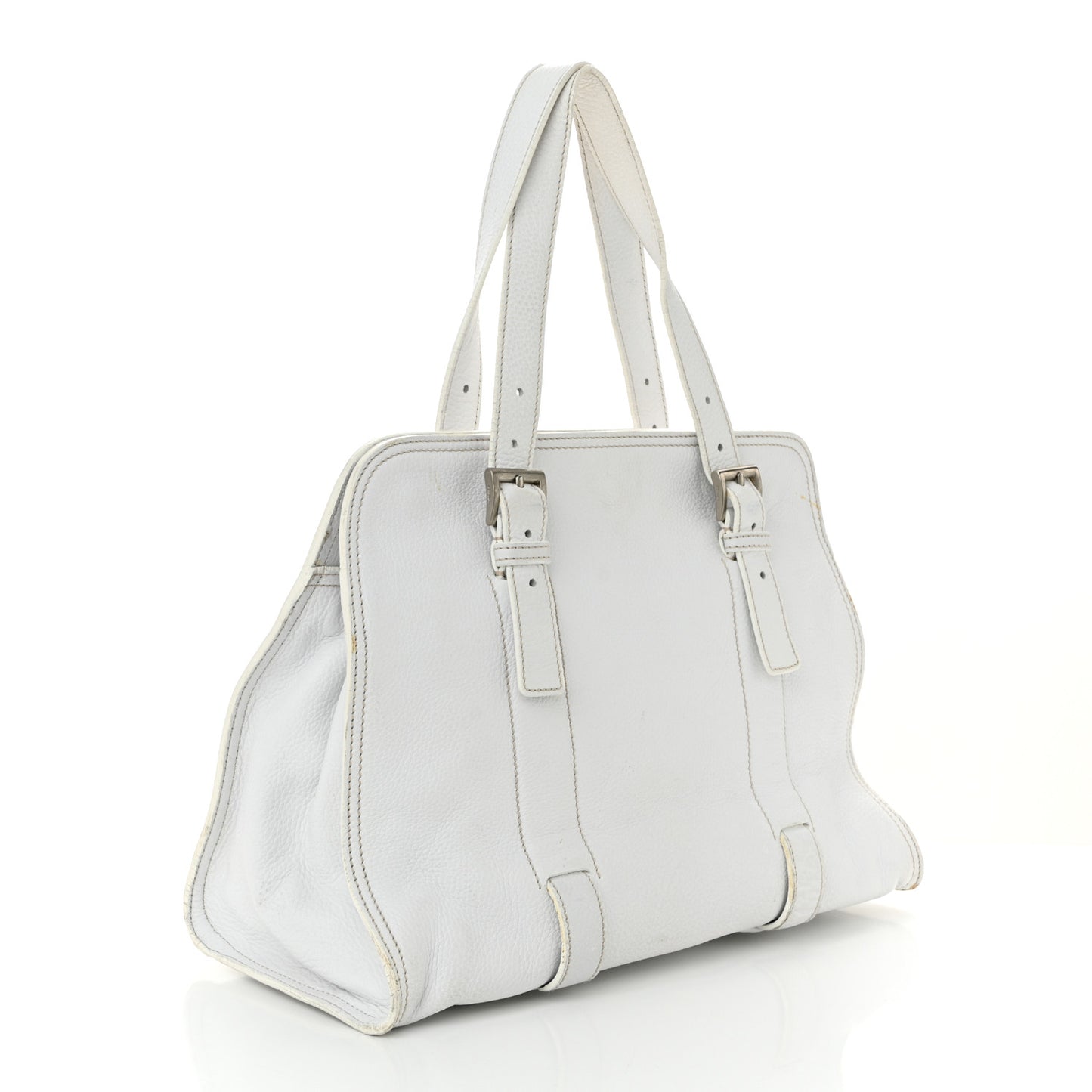 Vitello Daino Shoulder Bag White