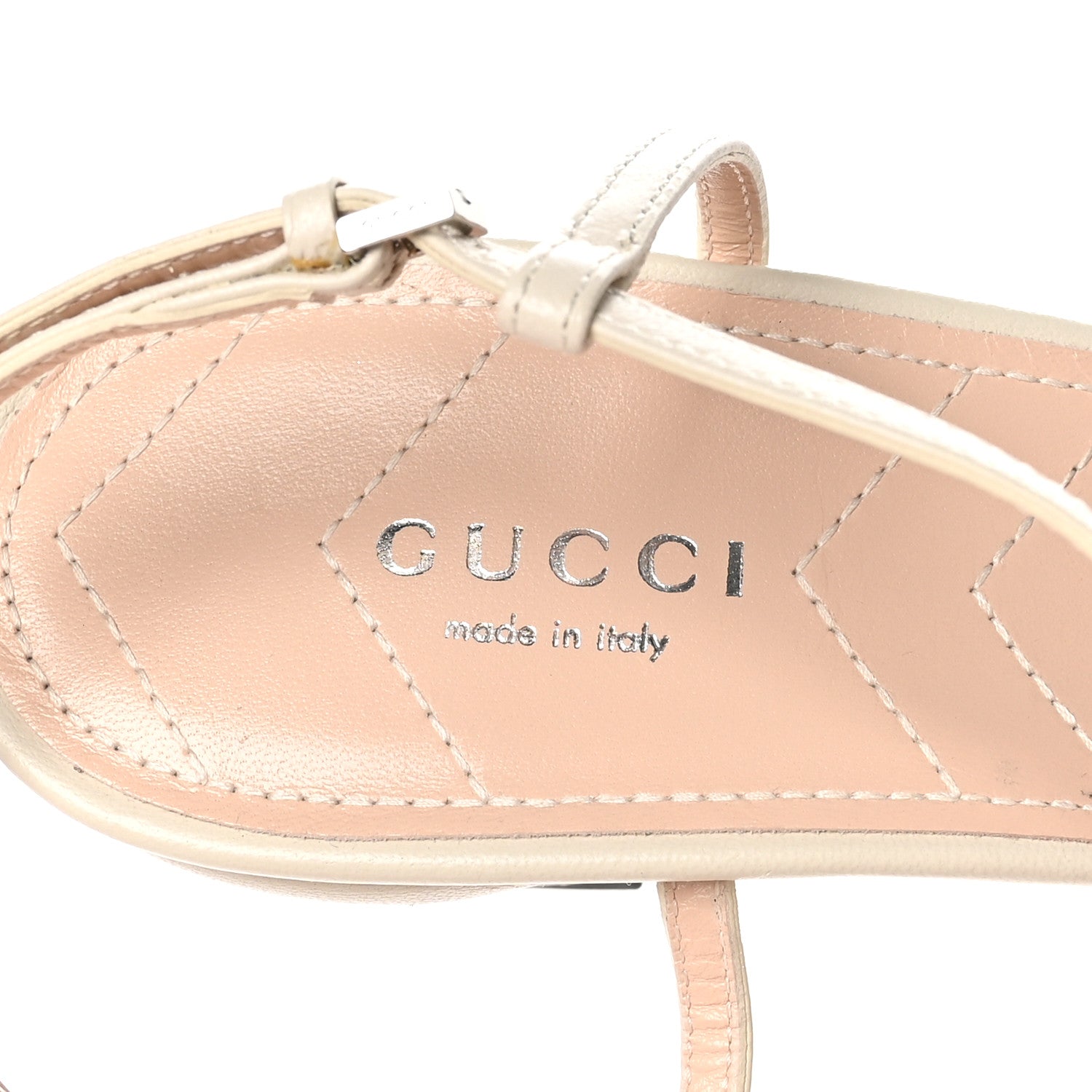 Gucci Nappa Charlotte Petite GG 55mm Slingback Pumps 40 New Mystic White 6 of 8