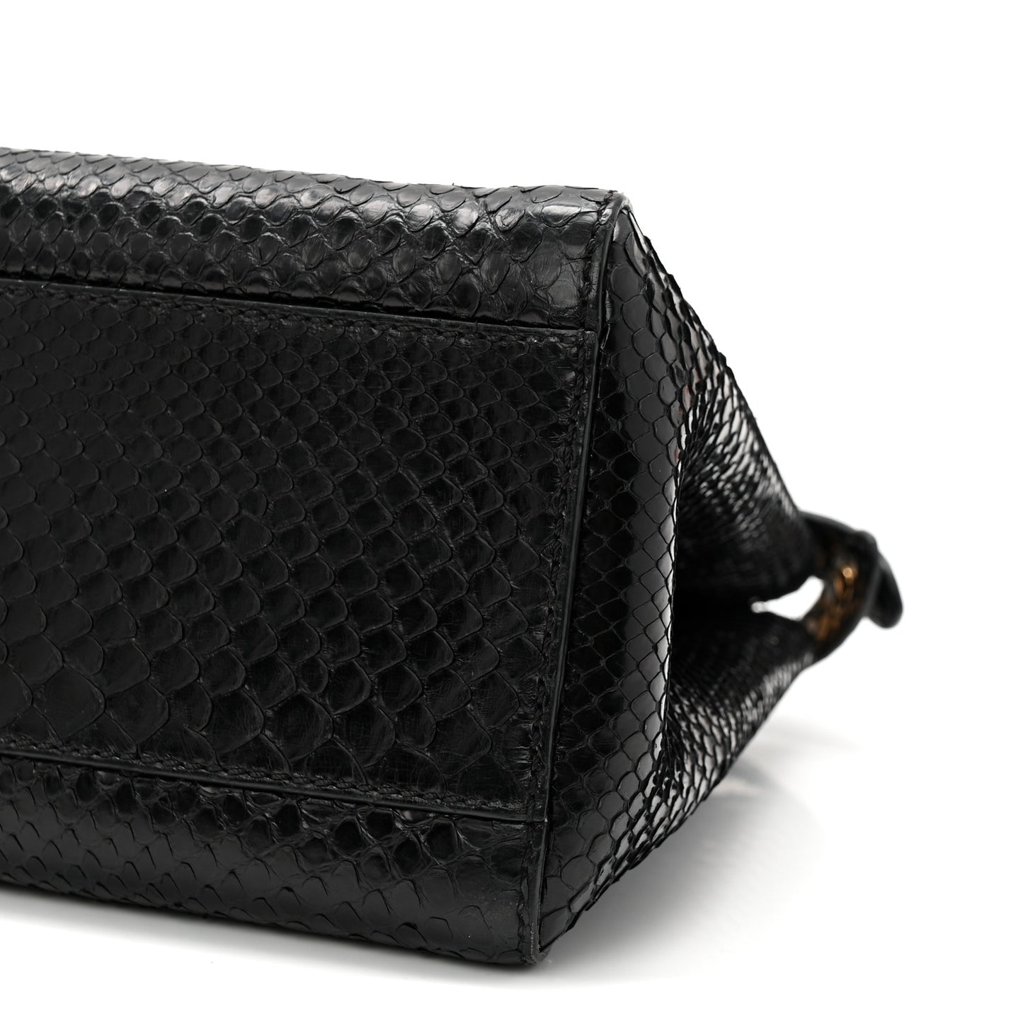 Snakeskin Nappa Mini Peekaboo Iconic Satchel Black