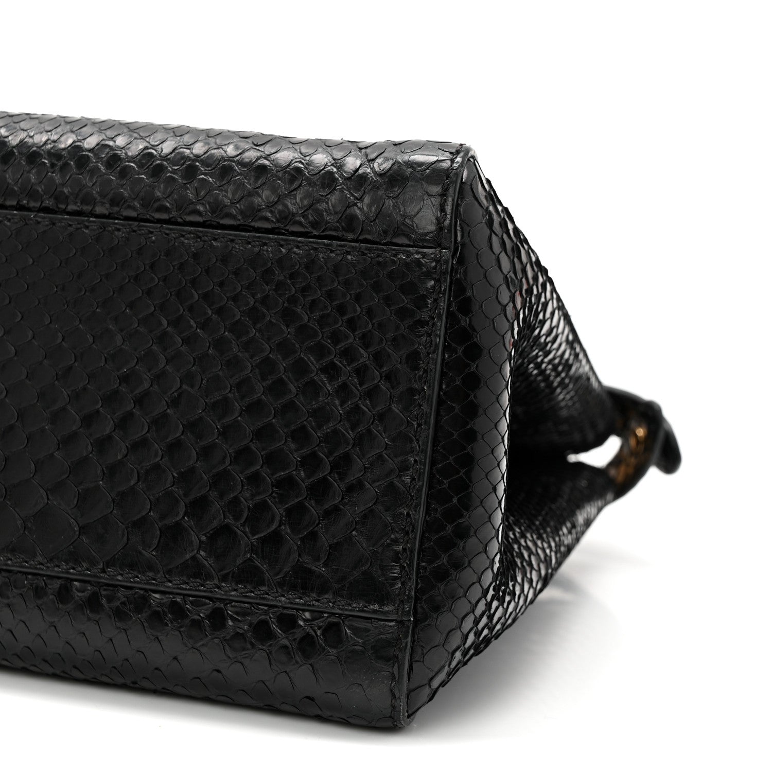 Fendi Snakeskin Nappa Mini Peekaboo Iconic Satchel Black 10 of 10