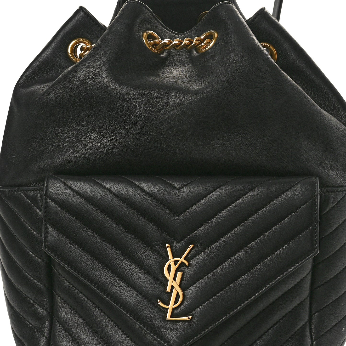 Lambskin Matelasse Monogram Joe Backpack Black