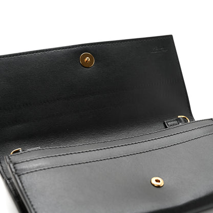 Fendi Vitello Liberty Century Lucido By The Way Continental Wallet On Chain Black 8 of 9