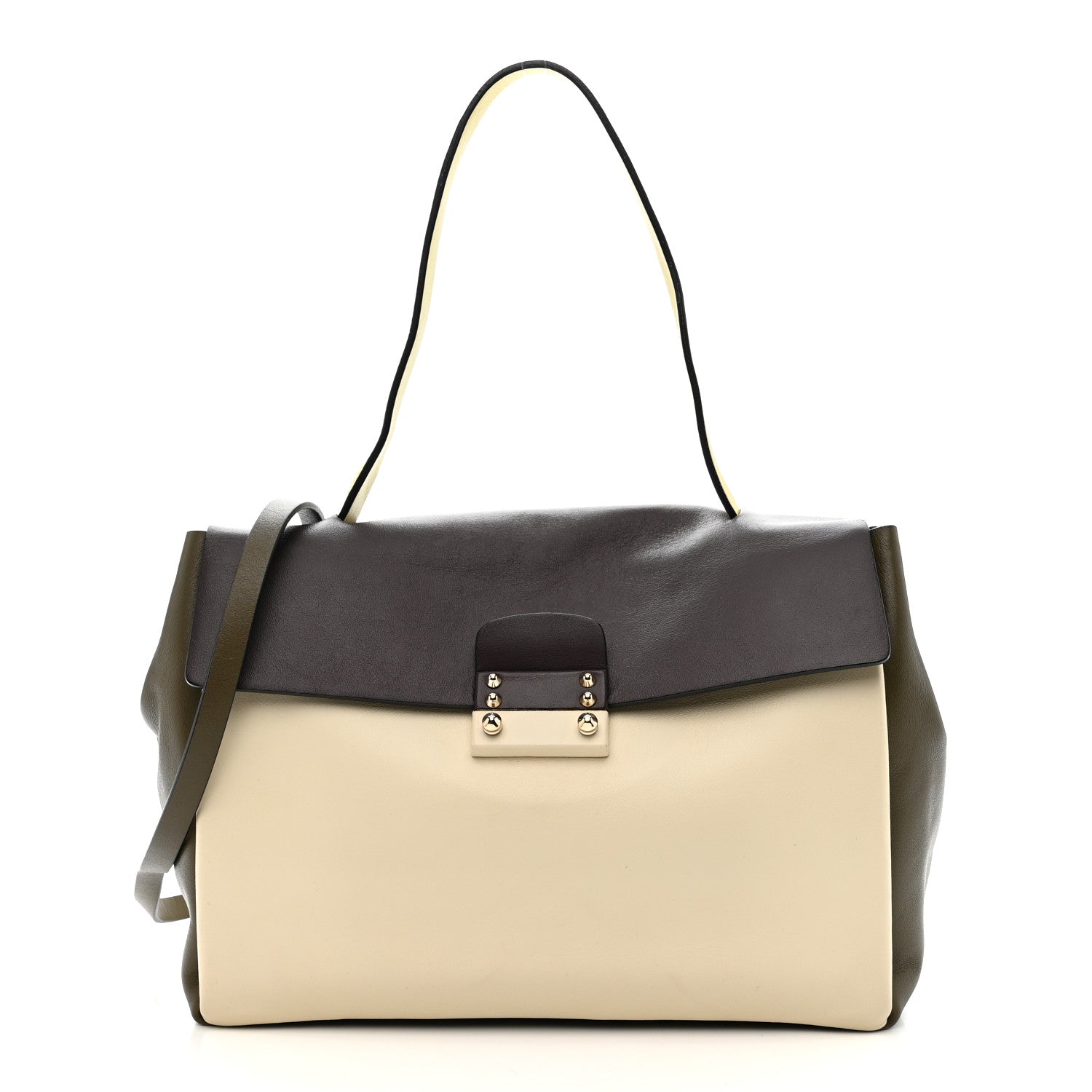Valentino Garavani Calfskin Colorblock Mime Single Handle Bag