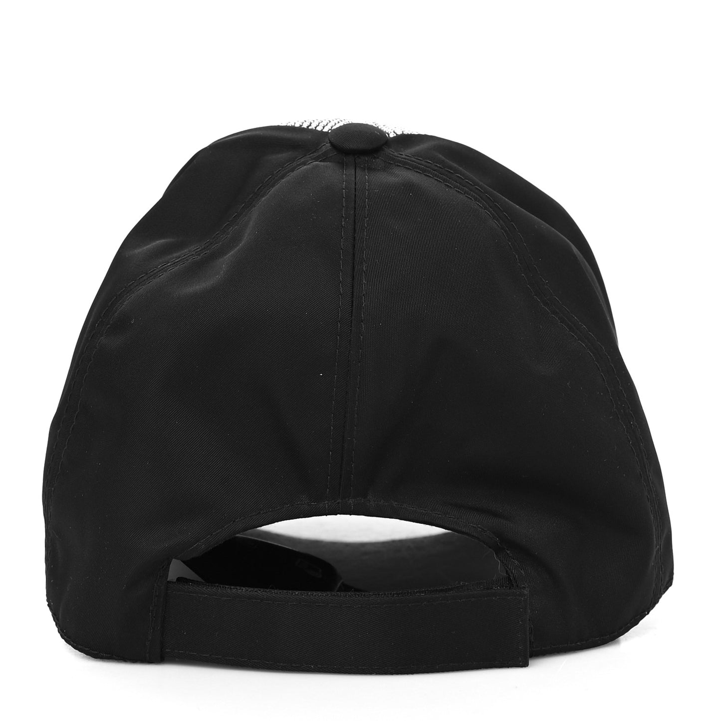 Tessuto Nylon Micro Beaded Logo Mens Baseball Cap M Black Acciaio