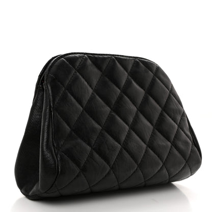 Chanel Lambskin Quilted Leo Lion Clutch Black 3 of 9