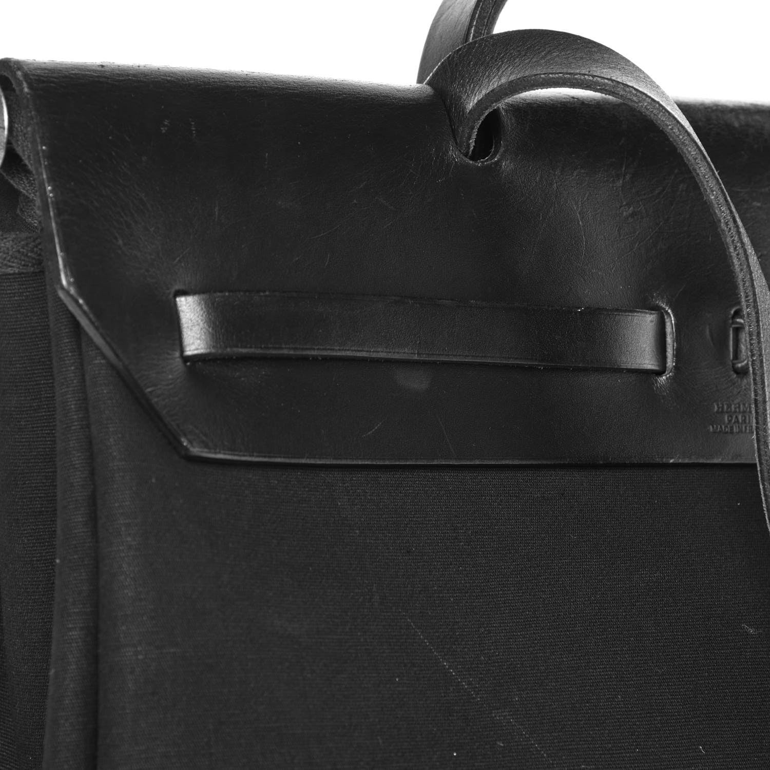Hermes Toile Vache Calfskin Herbag 39 MM Black 12 of 15