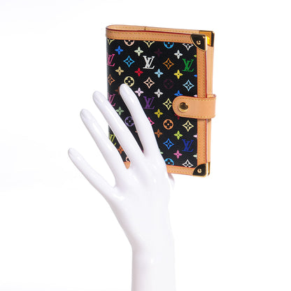 Louis Vuitton Monogram Multicolor Small Ring Agenda Cover Black 2 of 8