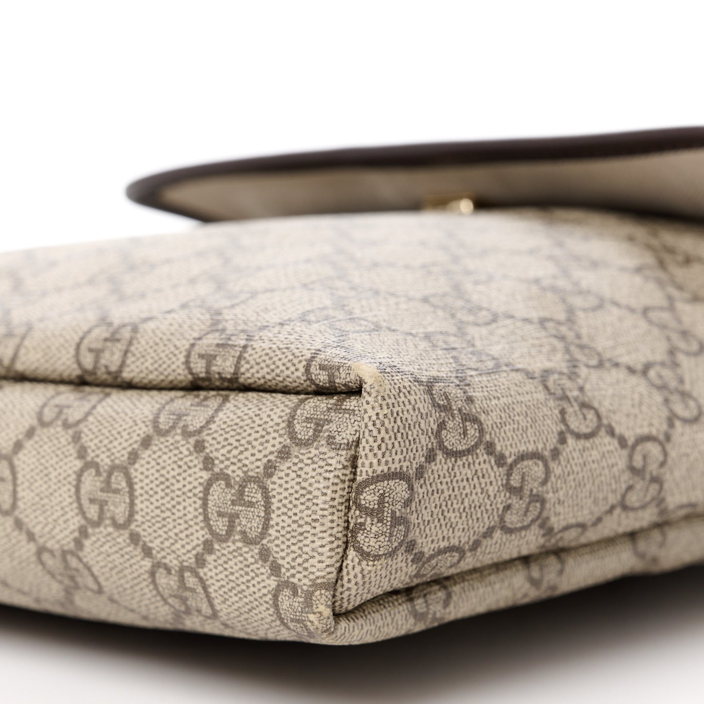 GG Plus Monogram Small Flap Messenger Bag Beige Dark Brown