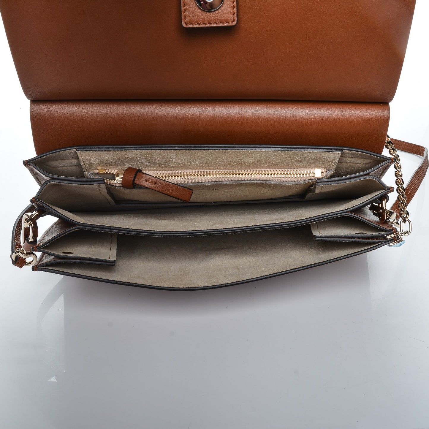 Suede Calfskin Medium Faye Shoulder Bag Tobacco