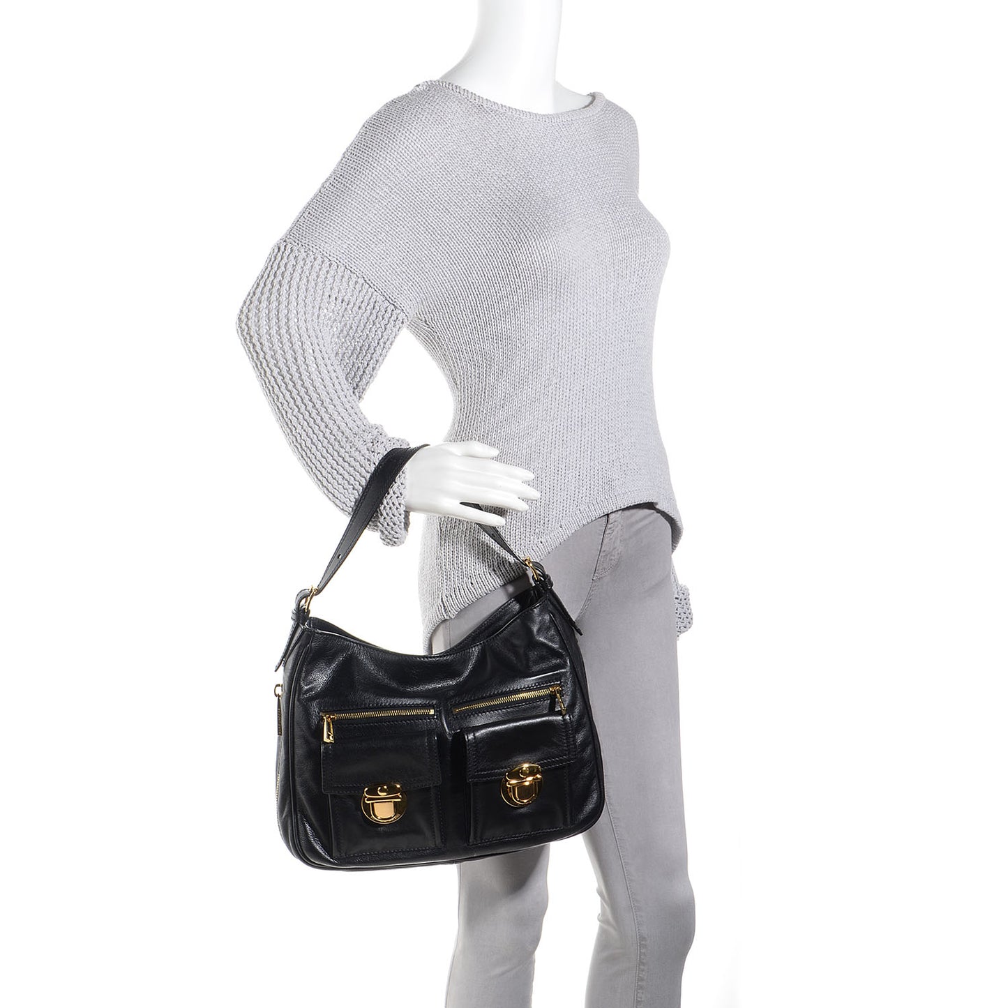 Leather Lisa Hobo Black