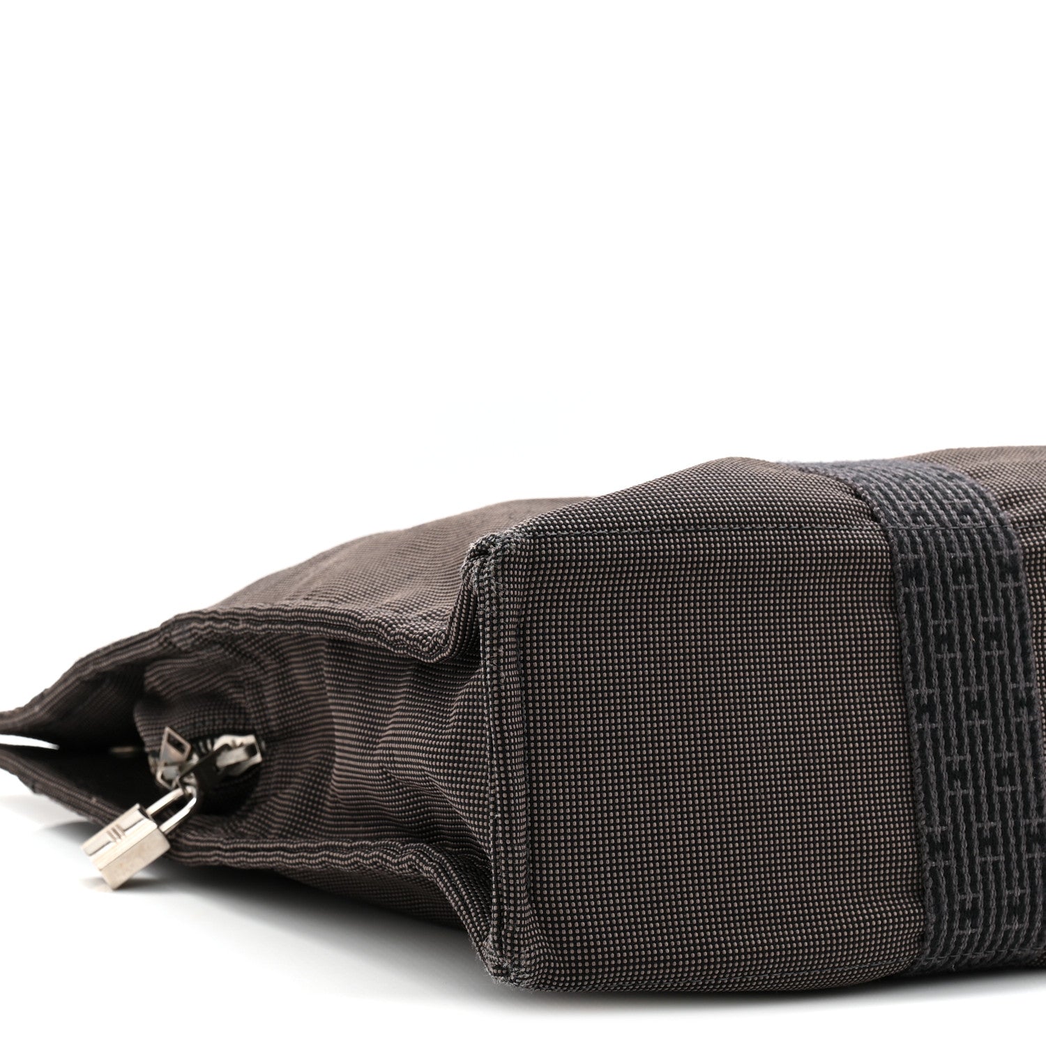 Hermes Canvas Herline MM Tote Grey 8 of 9