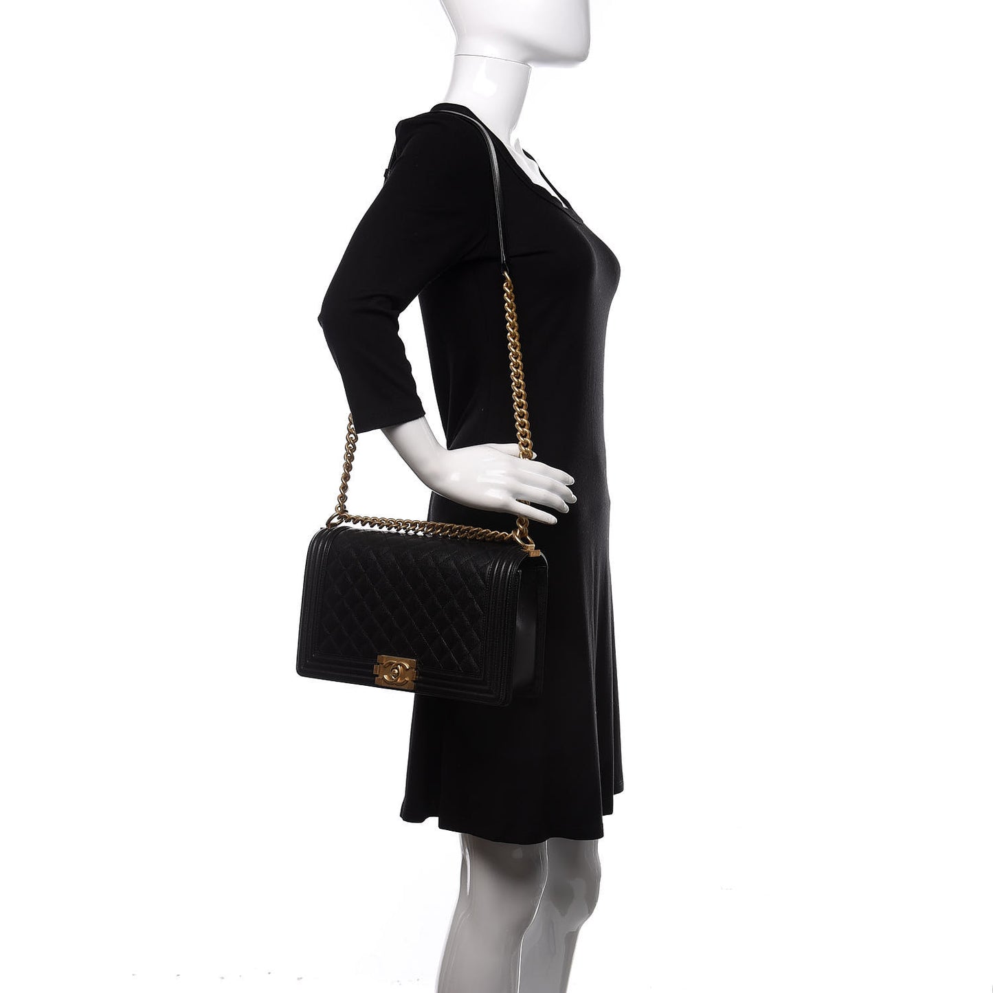 Caviar Quilted New Medium Boy Flap Black