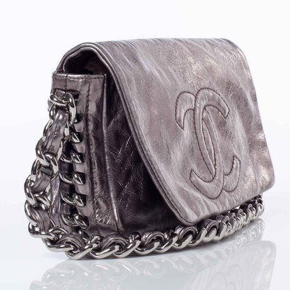 Chanel Leather Modern Chain Flap Bag Dark Silver 4 of 10